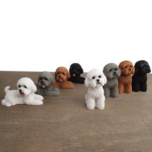 Miniature Poodle Models. 1:6 Scale. Sat or Laying Down
