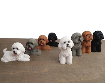 Miniature Poodle Models. 1:6 Scale. Sat or Laying Down