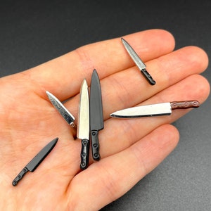 Miniature Kitchen Knife. Metal Utensils. Dollhouse Model Accessories. 1:12 Scale