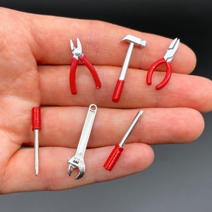 Miniature Handheld Tools and Toolbox. Dollhouse DIY Accessories. Scale ...