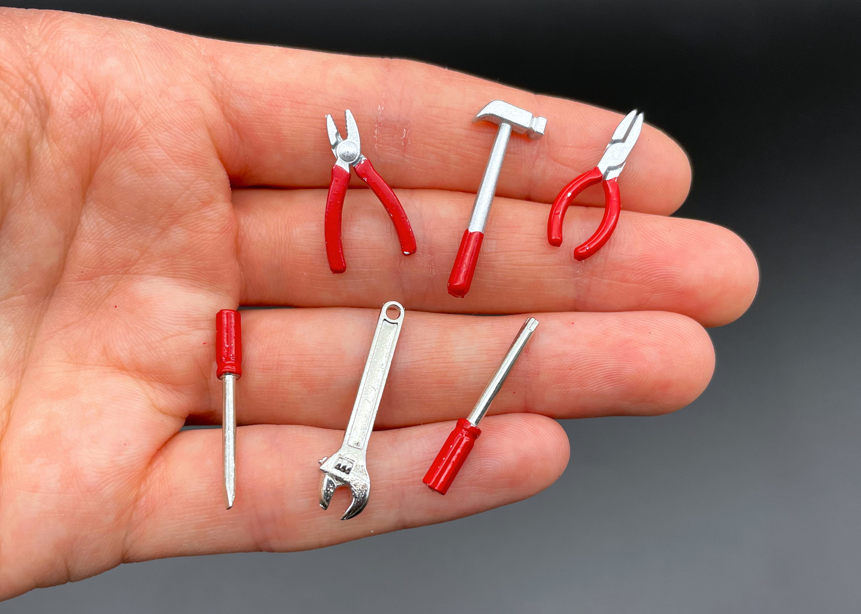 Miniature Handheld Tools and Toolbox. Dollhouse DIY Accessories. Scale ...