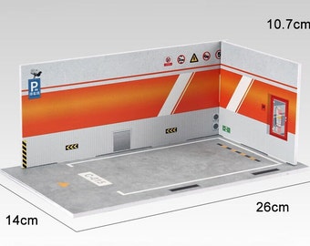 VGEBY Modèle de Parking 1:32, éclairage de Vitrine de Garage de Voiture, Scène de Parking Souterrain Stimulée avec Cache-poussière (Modèle de Parking