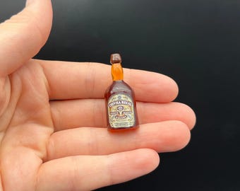 Miniature Whiskey Bottle 1:6. Scale Dollhouse Kitchen Accessories