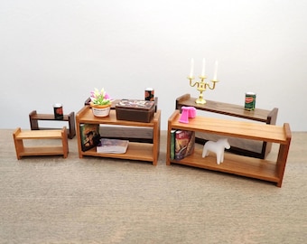 Miniature Shelf / Display Stand / Spice Rack. 1:12 or 1/6 Scale