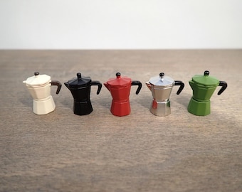 Miniatur Moka Kanne, Italienische Espressokanne. 1:12 Küchenzubehör