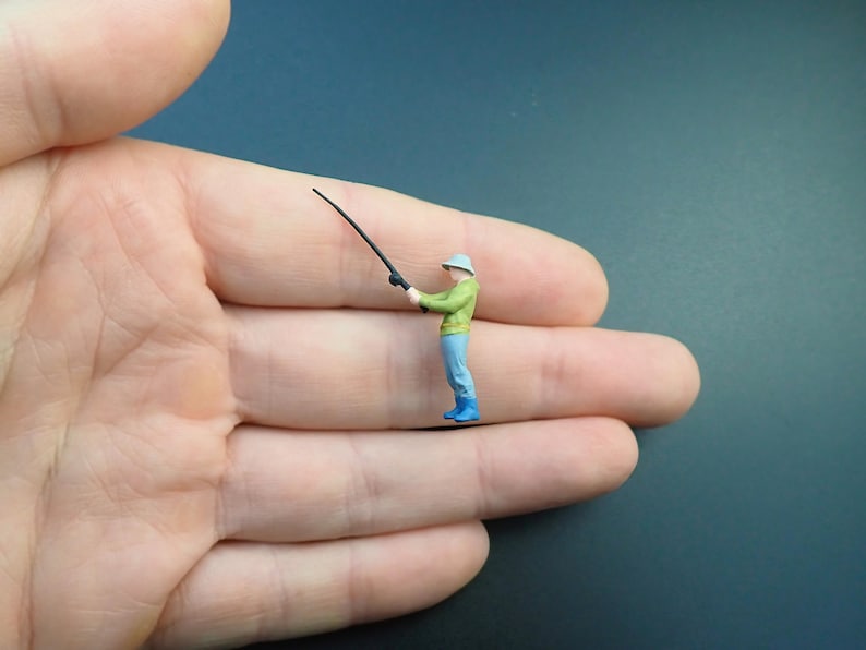 miniature-people-fishing-realistic-1-64-scale-models-figures-etsy
