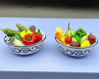 Miniature Vegetables. Peppers Mushroom Cucumber Carrot Potato Tomato Eggplant Broccoli Cauliflower. Kitchen Food. 1:12 1/6 Scale