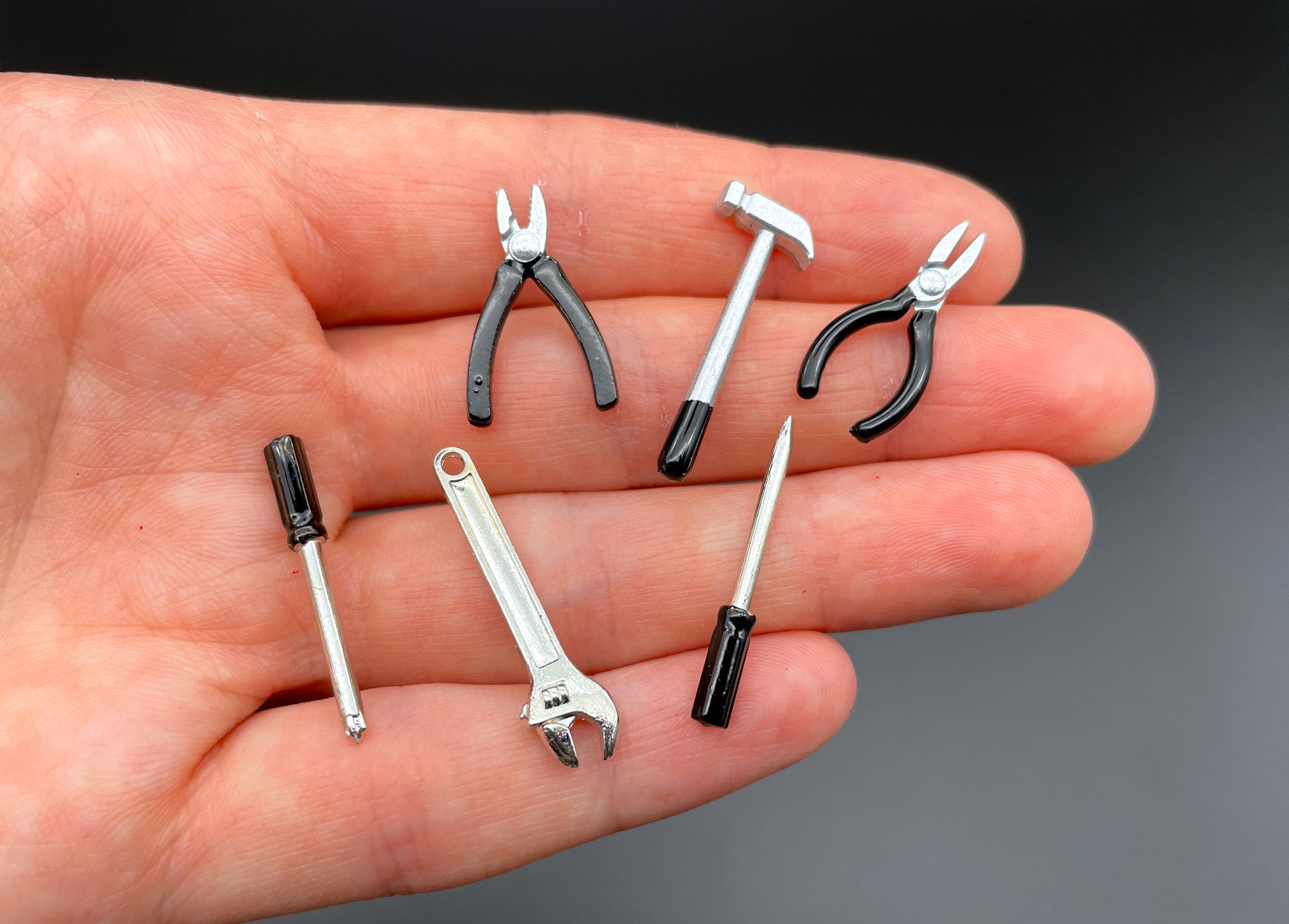 Miniature Handheld Tools and Toolbox. Dollhouse DIY Accessories. Scale ...