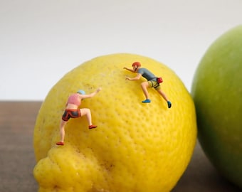 Mini Rock Climbers. Man and Woman. 1:87 Scale
