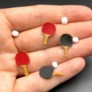 Ping Pong Racket and balls. Miniature Dollhouse Accessories. Game. Sports.  1:12 Scale