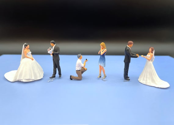 1/24 フィギュア　ウエディング　ミニチュア　1/64より大　3Dフィギュア Miniature Couples Figures. 1:64, 1/87 Scale. Lovers Bride Groom