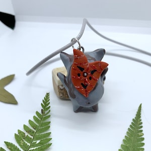 Korok Legend of Zelda Inspired Pendant Necklace Braided Leather BOTW Breath of Wild Handmade Polymer Clay