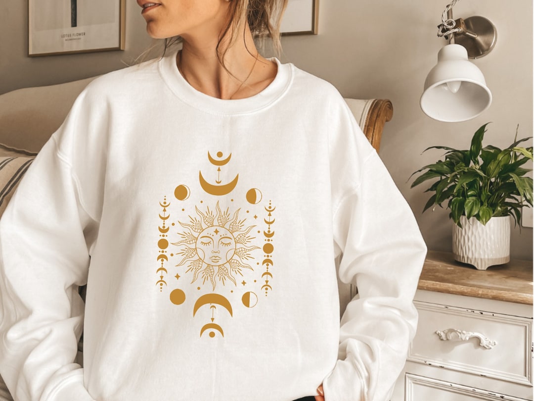 Sun and Moon Sweatshirt Moon Phase Sweatshirt Astronomy Etsy