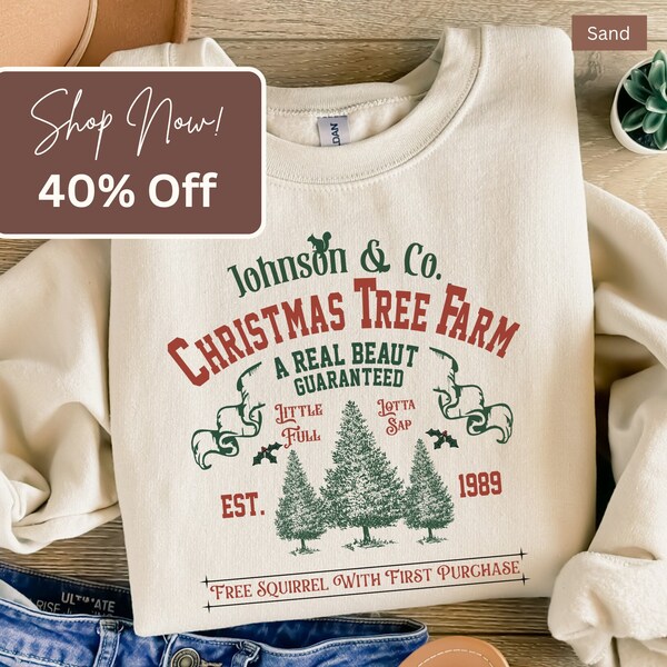 Custom Christmas Tree Farm Sweatshirt, Christmas Family Vacation Sweatshirt, Farm Fresh Christmas Tree Sweatshirt, Retro Christmas Sweater