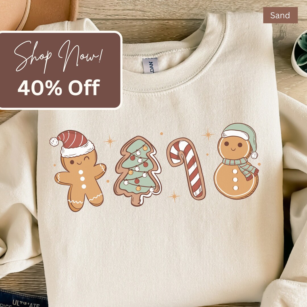 Cute Christmas Gingerbread Sweatshirt, Gingerbread Cookies Sweatshirt