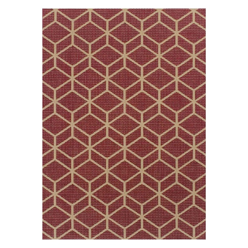 Oriental Moda Cube Flat-weave Utility Mats Kitchen Rugs Runners Red ...