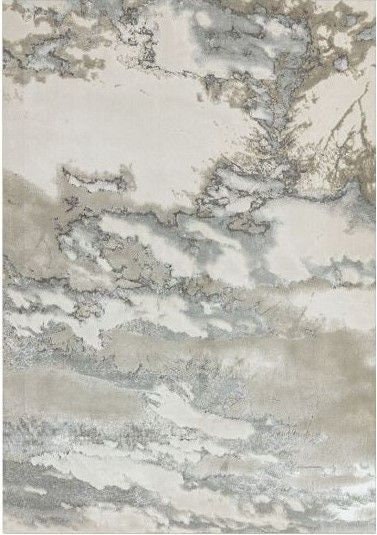 Silver and White Contemporary Pattern Rug Silver Cream Textured Living ...