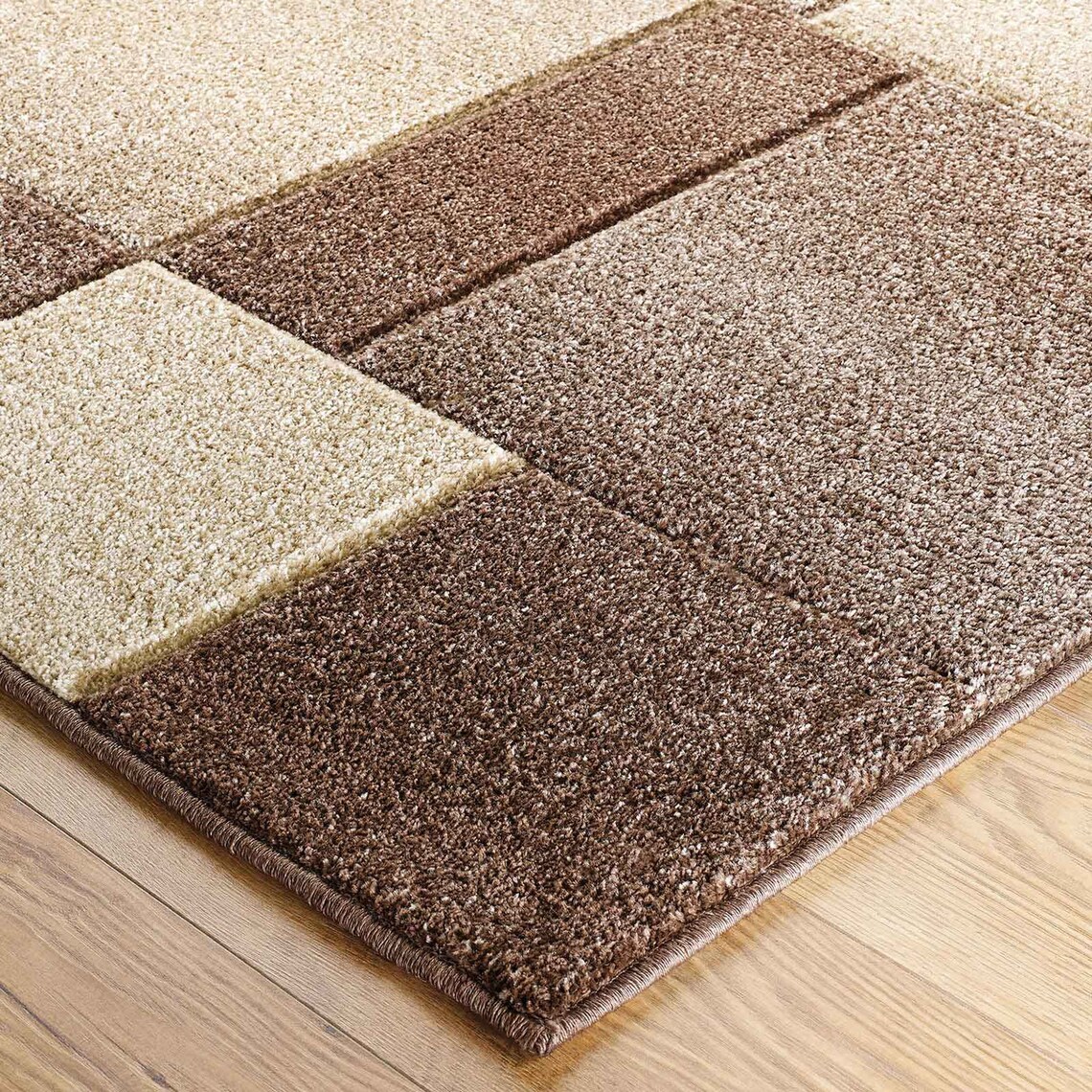 Oriental Portland 8425D Beige Colour Modern Square Pattern Rug for ...