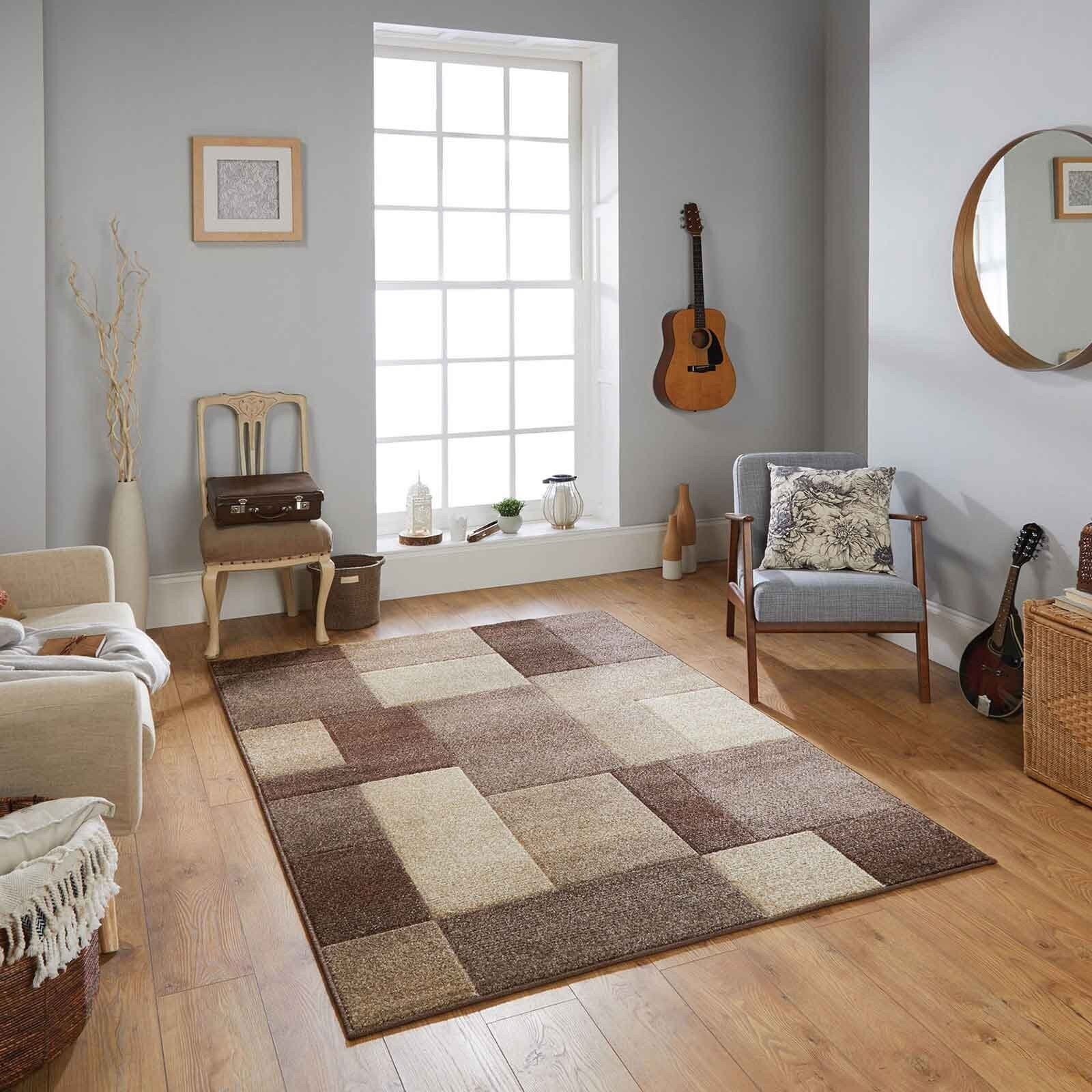 Oriental Portland 8425D Beige Colour Modern Square Pattern Rug for ...