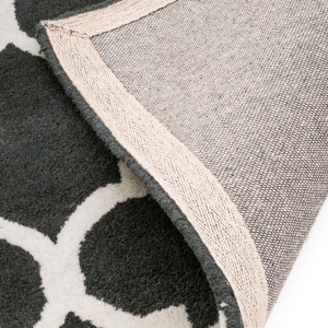 Modern Arabesque Pattern Charcoal Black White Rug Large Living Bed Room Rug Mat zdjęcie 4