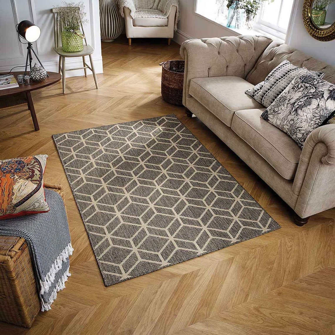 Oriental Moda Cube Flat-weave Utility Mats Kitchen Rugs Runners Red ...