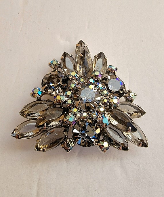 Gorgeous Vintage Smoky Topaz Rhinestone Verified … - image 2