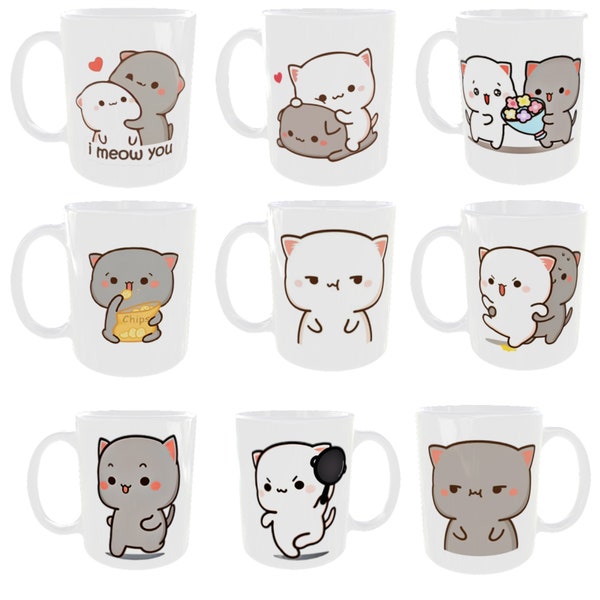 Mug/Kubek Peach and goma/Bubu and Dudu/Mochi Cats