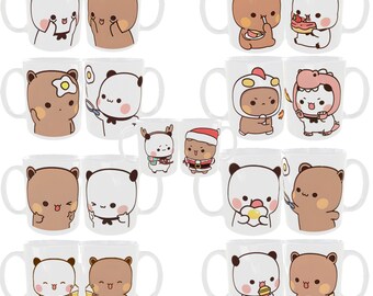 Mugs for couple/Kubki dla pary Peach and goma/Bubu and Dudu/Mochi Cats 2szt/2pcs