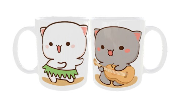 Peach And Goma Valentine's Day Cute Mochi Cat Mug - Jolly Family Gifts