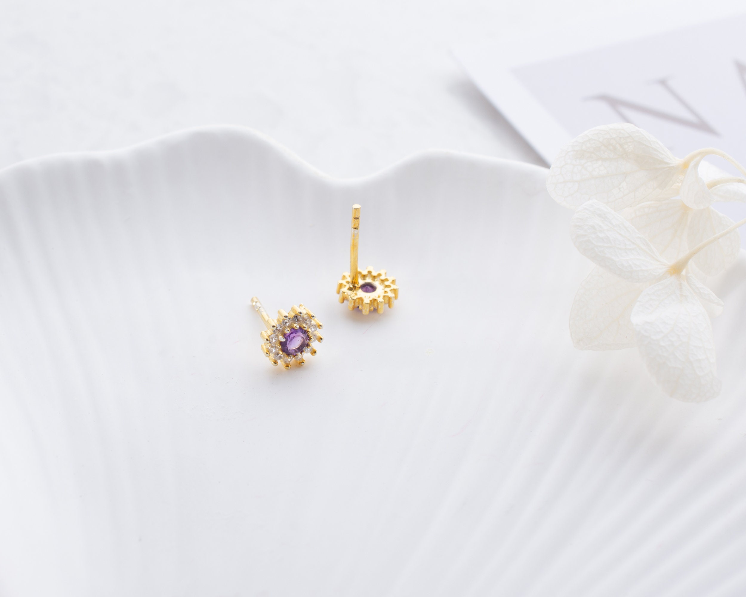 Handmade Stud Earring. Handmade 925 Silver, Gold Plated Earrings