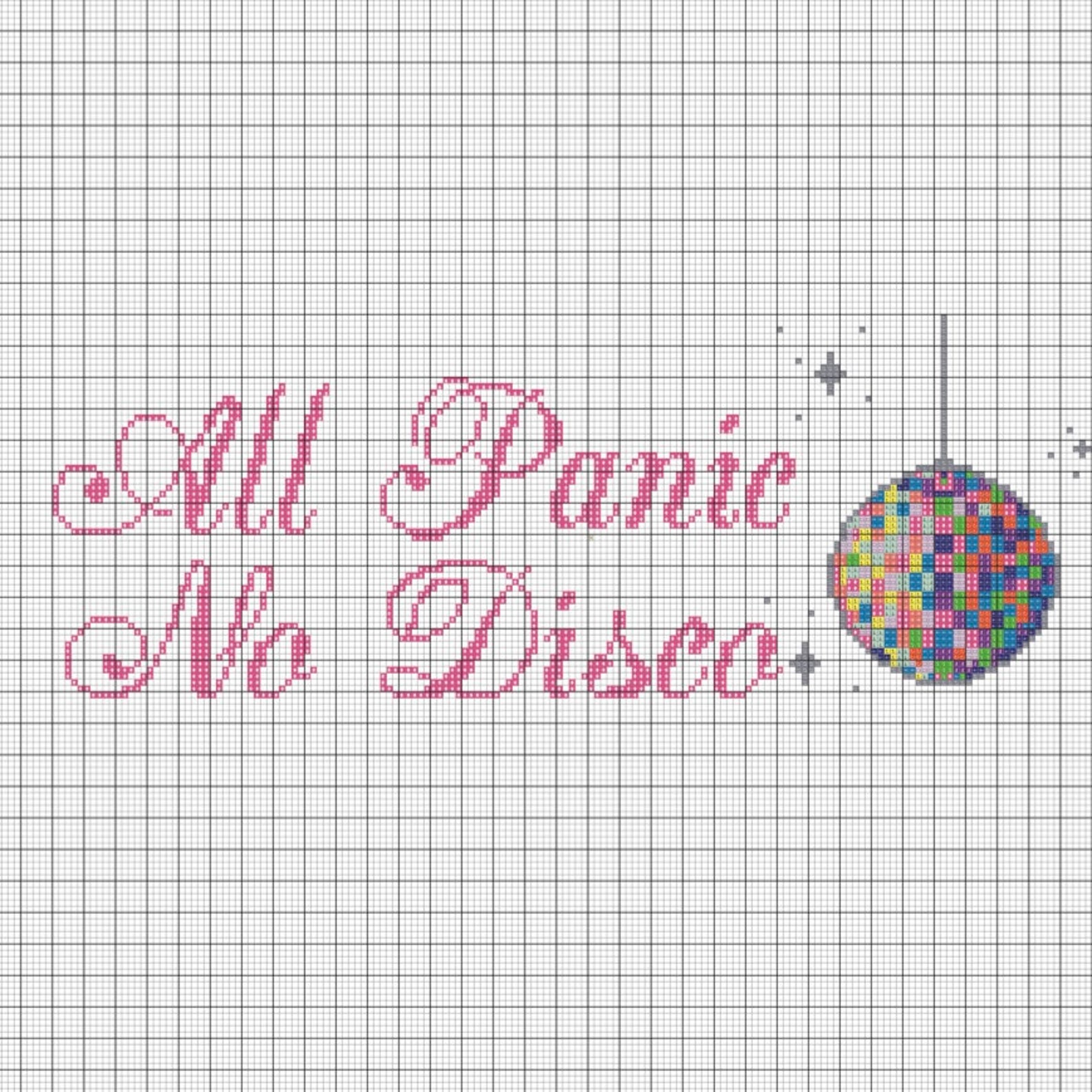 All Panic No Disco Cross Stitch Pattern PDF Download - Etsy
