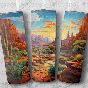 Arizona Desert 20 oz Skinny Tumbler Sublimation Design, Straight & Tapered Wrap, Tumbler Wrap, Tumbler Png, Instant Download PNG