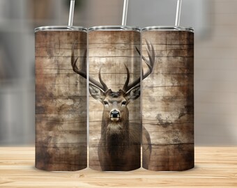 Deer Hunter 20 Oz Skinny Tumbler Sublimation Wrap Design, Straight ...