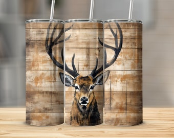 Deer Hunter 20 Oz Skinny Tumbler Sublimation Wrap Design, Straight ...