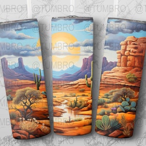 Arizona Desert 20 oz Skinny Tumbler Sublimation Design, Straight & Tapered Wrap, Tumbler Wrap, Tumbler Png, Instant Download PNG