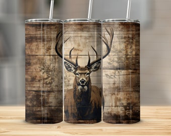 Deer Hunter 20 Oz Skinny Tumbler Sublimation Wrap Design, Straight ...