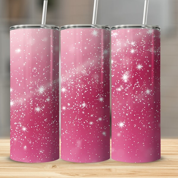 Sparkle Tumbler Wrap PNG, Pink Glitter Tumbler Design, Instant Download, Straight and Tapered Tumbler Wrap, Digital Tumbler Png File