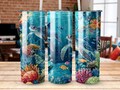 20 oz Skinny Tumbler Sublimation Design, Straight and Tapered Wrap, Sea Turtle Theme, Tumbler Wrap Png, Instant Download product logo