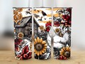Rooster and Sunflowers 20oz Skinny Tumbler Wrap Digital Download, Farmhouse Floral Chicken Tumbler PNG, High Quality 300 DPI product logo