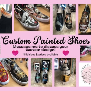 Custom Painted Shoes, Made To Order Custom Painted Shoes, Unique Hand Painted Shoes, Hand Painted Vans and Converse