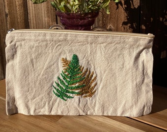 Large Zipper Pouch - Autumnal Ferns