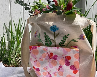Hand Embroidered Market Tote