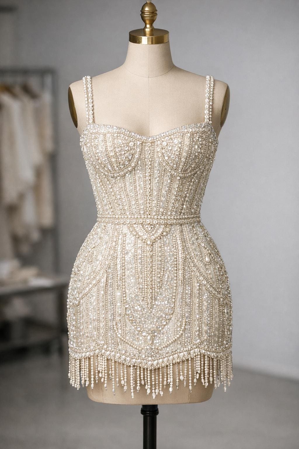 Corset Bridal Mini Dress Pearl - Etsy