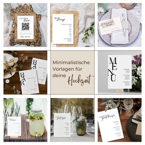 Wedding Package: Personalized QR Code Wedding Signs, Menus, Drinks Menus, Photo Tasks | 9 templates for your wedding guests