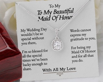 A perfect gift for my maid of honor, maid of honor necklace, maid of honor, wedding gift, custom pendant necklace, present for maid of honor