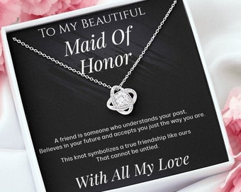 Un regalo para mi dama de honor, collar de dama de honor, dama de honor, regalo de bodas, collar colgante personalizado, regalo para dama de honor,