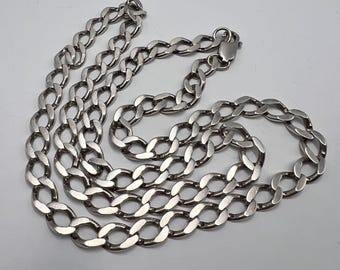 Vintage Sterling Silver Chain Necklace 925 Signed Heavy 19.69g