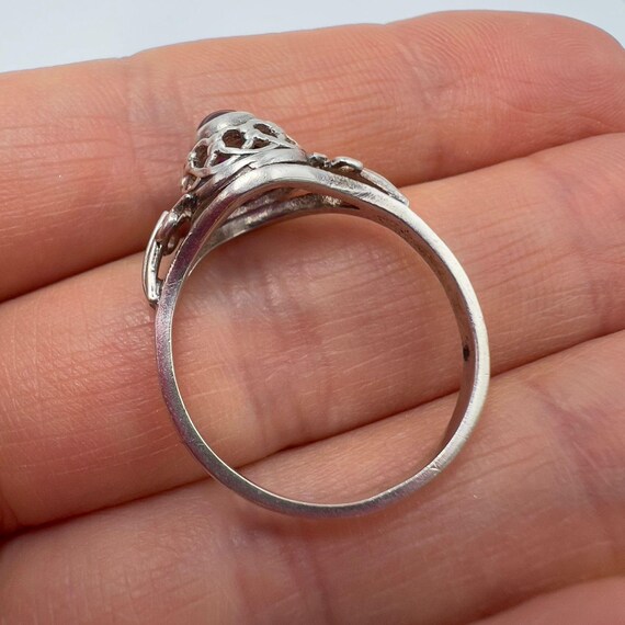 Vintage Soviet Sterling Silver Ruby Ring – Size 8… - image 5
