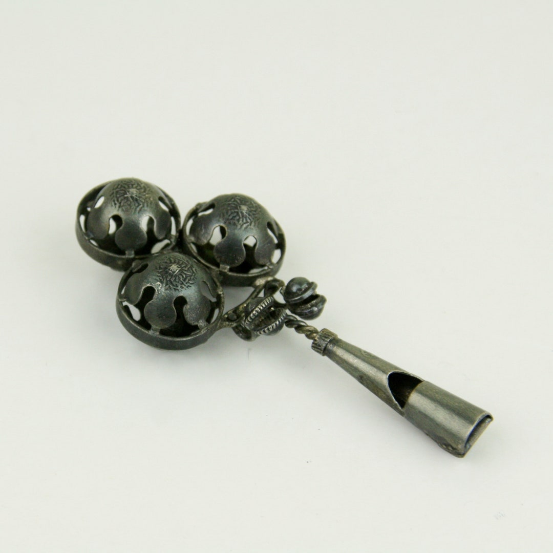 Antique Baby Rattle With Whistle Circa 1920 Etsy