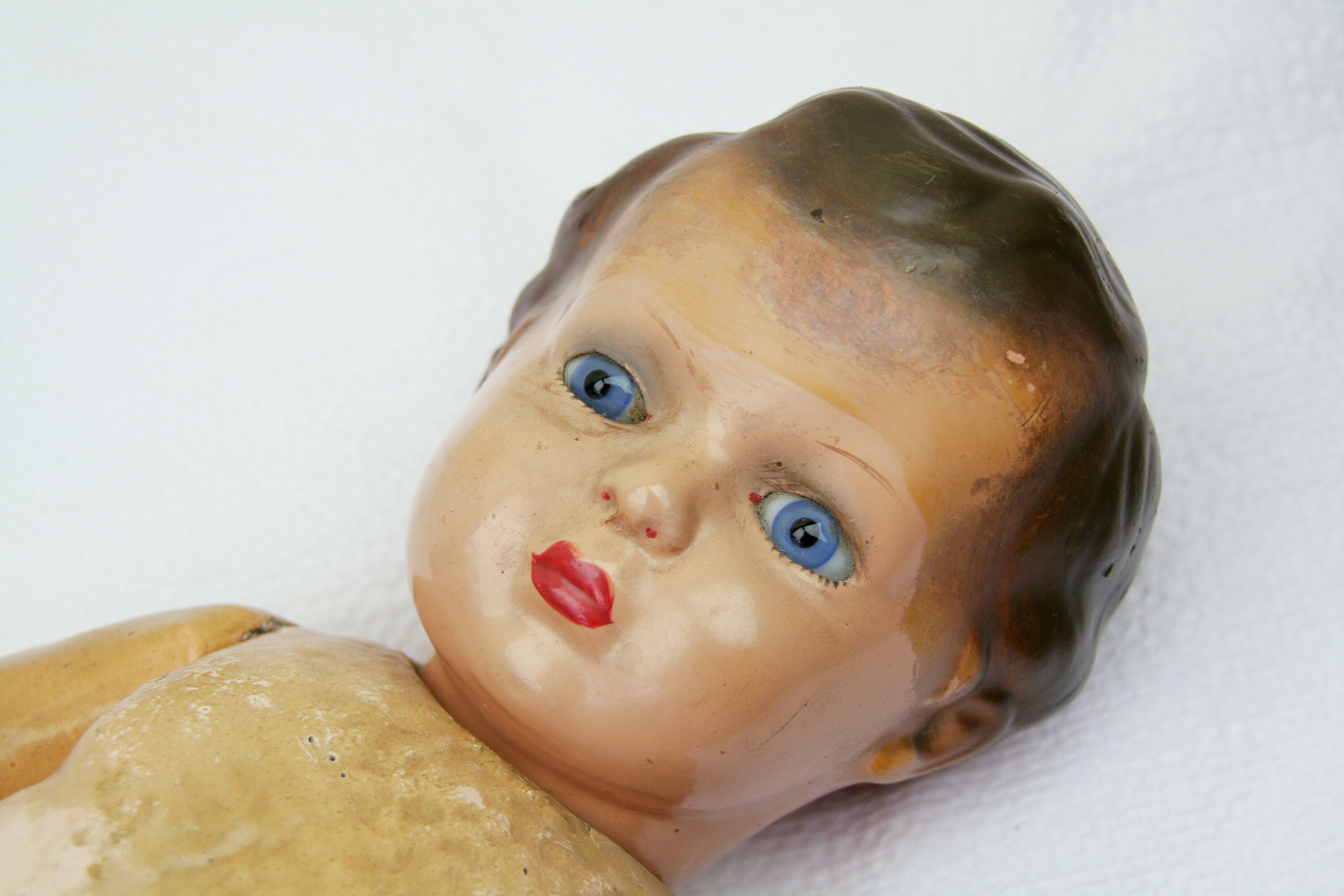 Ancien Poupon Baby Doll USA 50 Cm - Bois Et Composite - Années 50